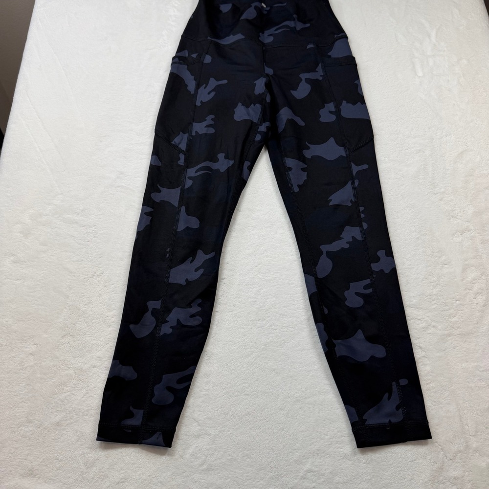 Velocity Leggings Womens Small Black Camo Good High Waisted Side Pockets